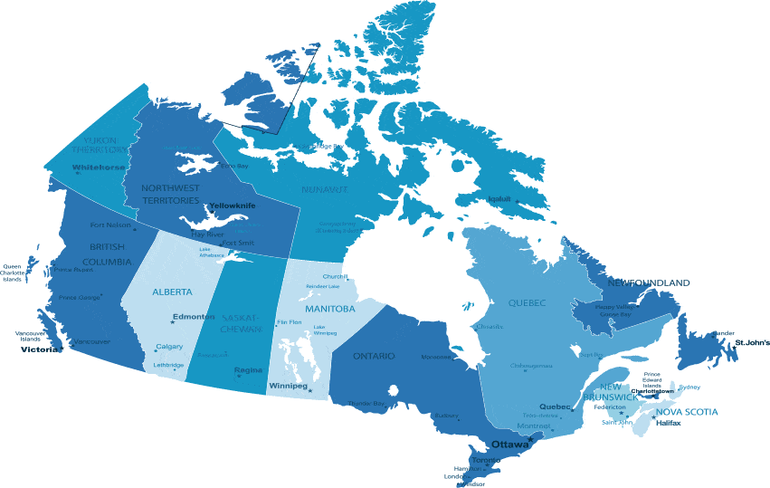 Winners Map of Canada